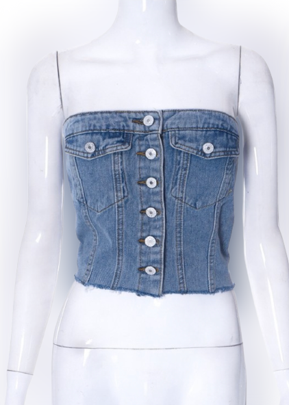 DENIM DOWN CORSET TOP
