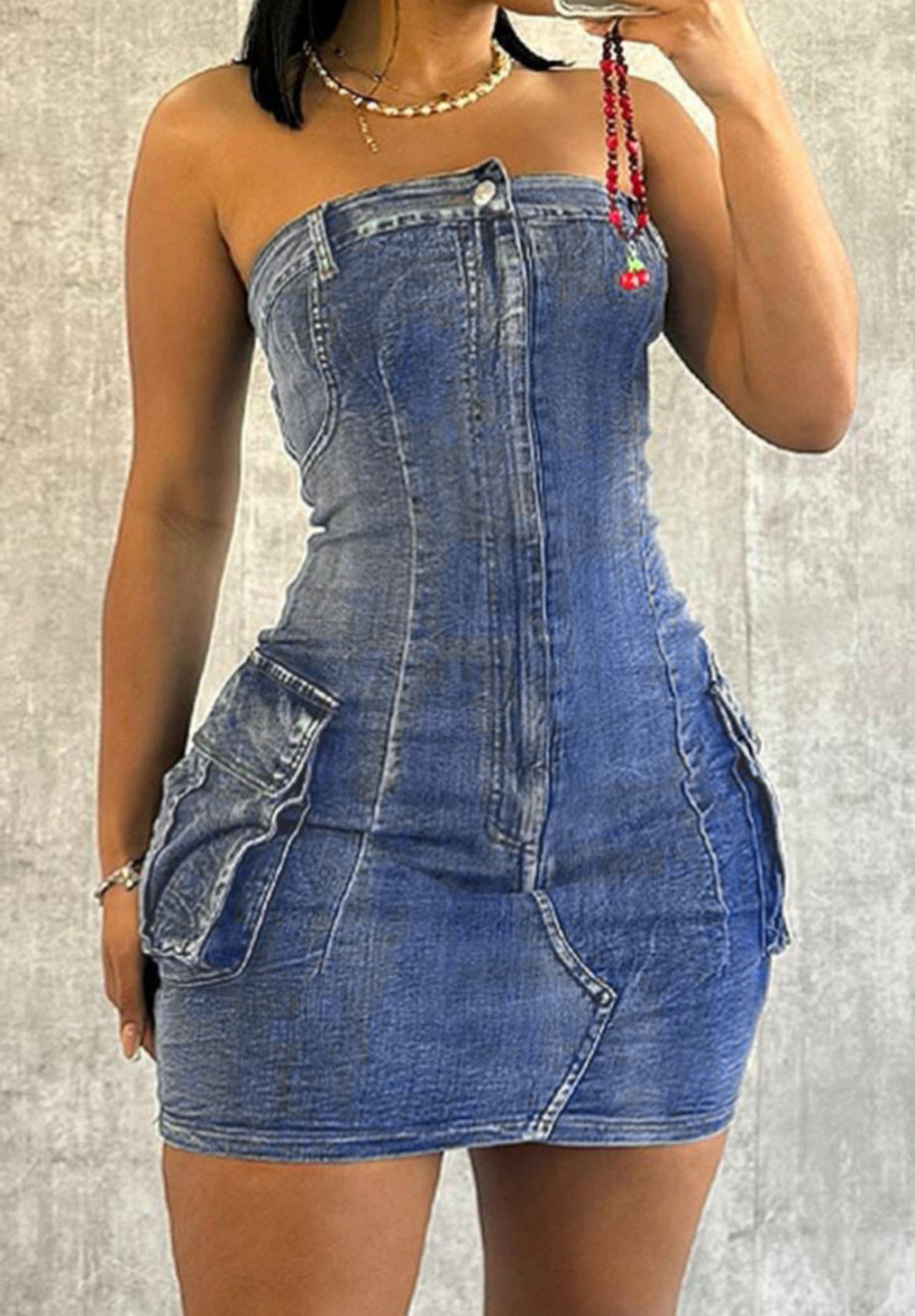 ALL PRETTY DENIM DRESS