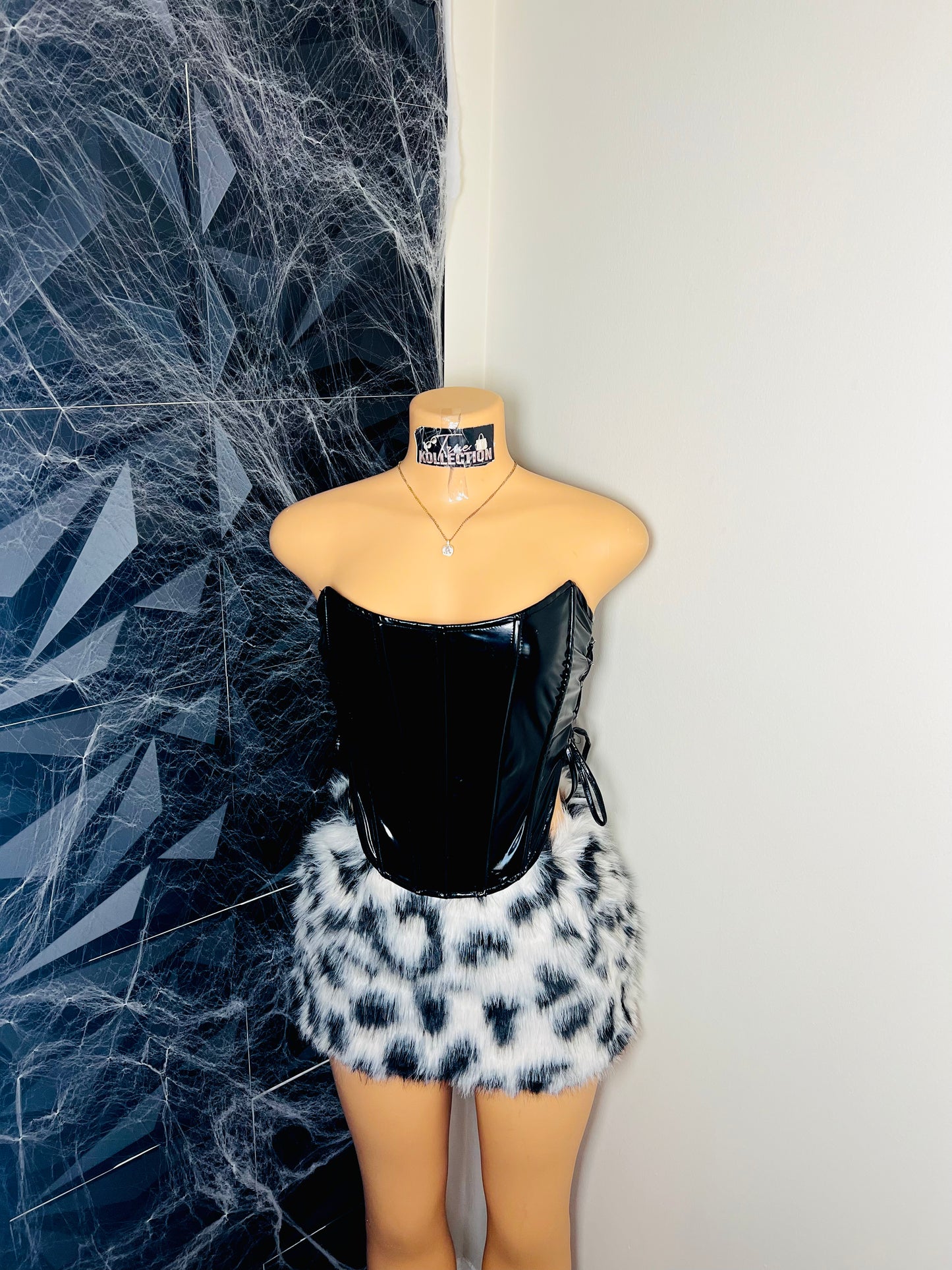 Corset cow print set