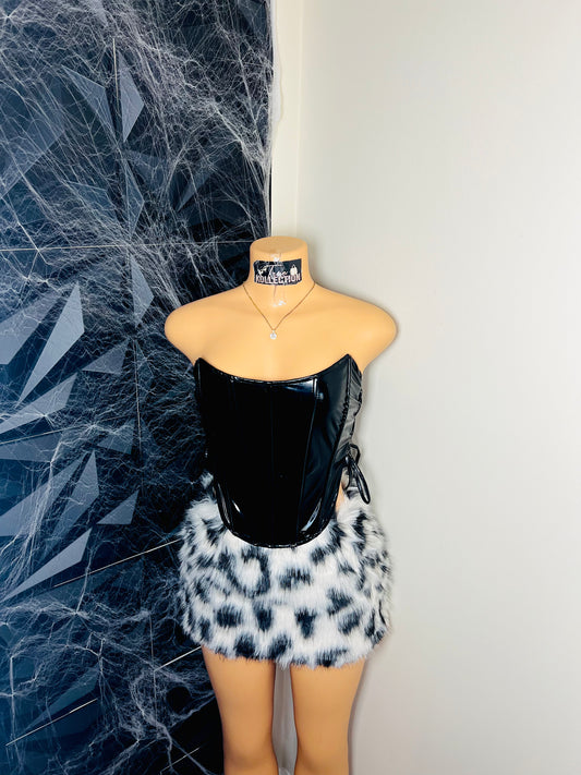 Corset cow print set